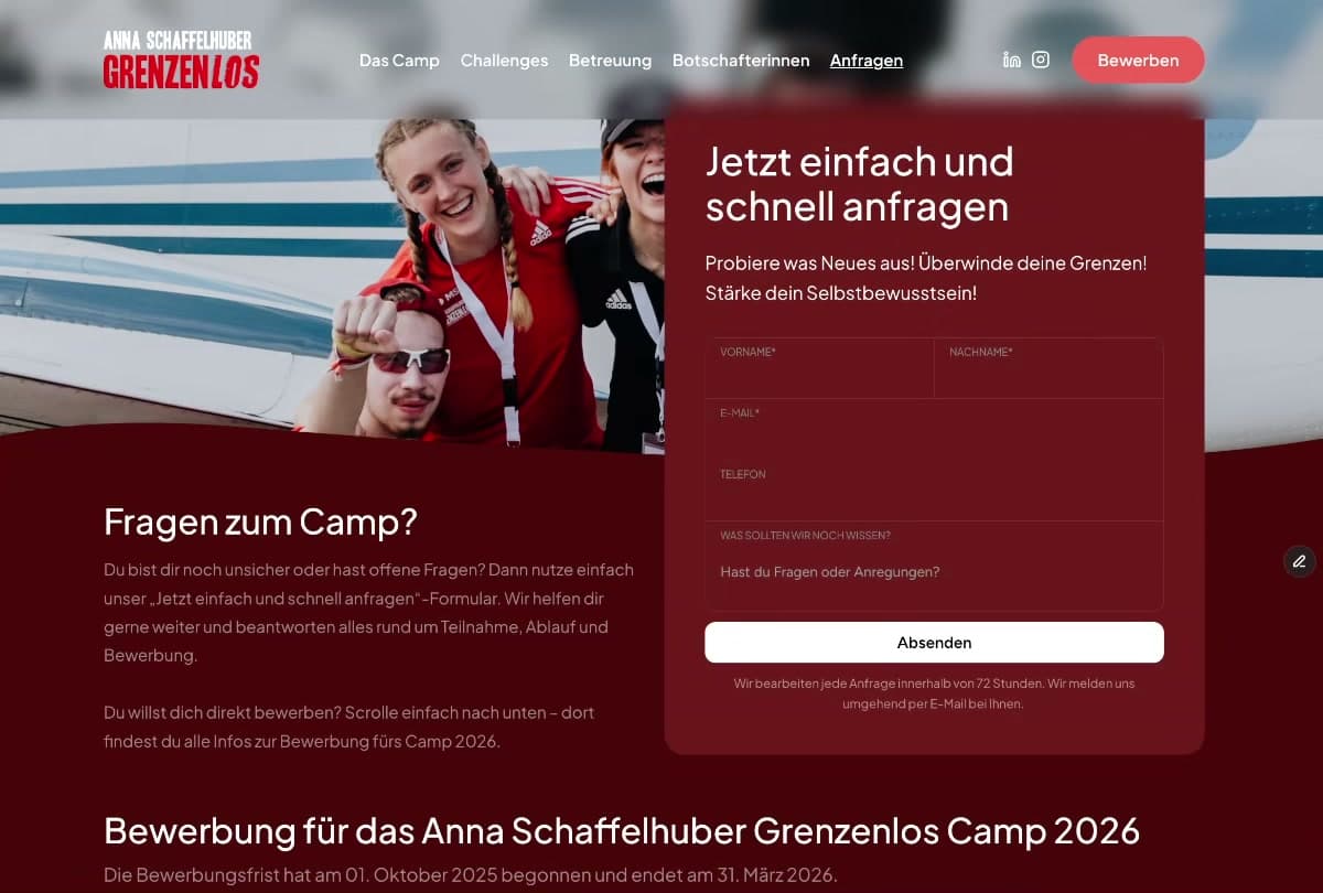 Anna Schaffelhuber Grenzenlos Camps